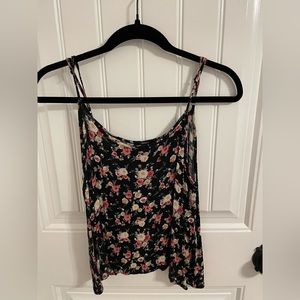 Forever 21 Black Floral Tank Size Small